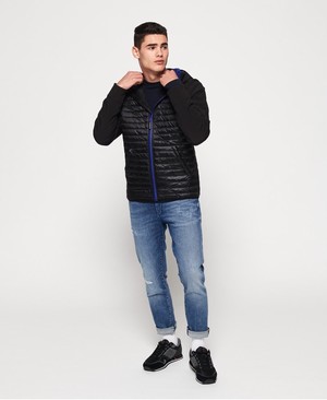 Superdry Mountaineer Softshell Hybrid Férfi Kabát Fekete | VBAQH3876